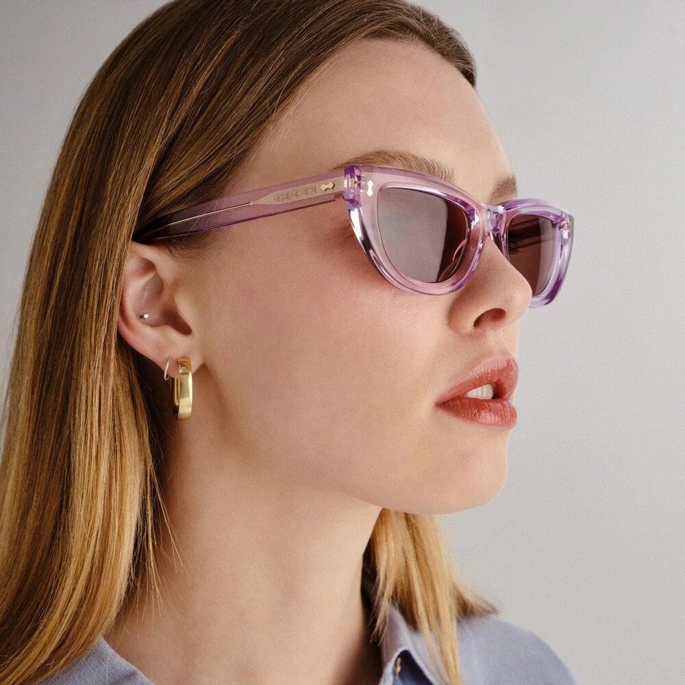 NEW GG1521S 004 GUCCI PURPLE BROWN WOMEN CAT EYE SUNGLASSES GUCCI